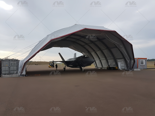 Ho&euml;-sterkte Membraan Army Hangar met lang duursaamheid minimale onderhoud