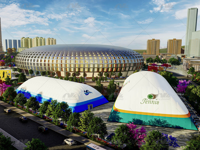 Cupola gonfiabile ad aria di nuovo design per piscine e campi da tennis