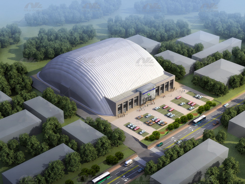 ஊதப்பட்ட காற்று ஆதரவு கட்டமைப்பின் கால்பந்து குவிமாடம்